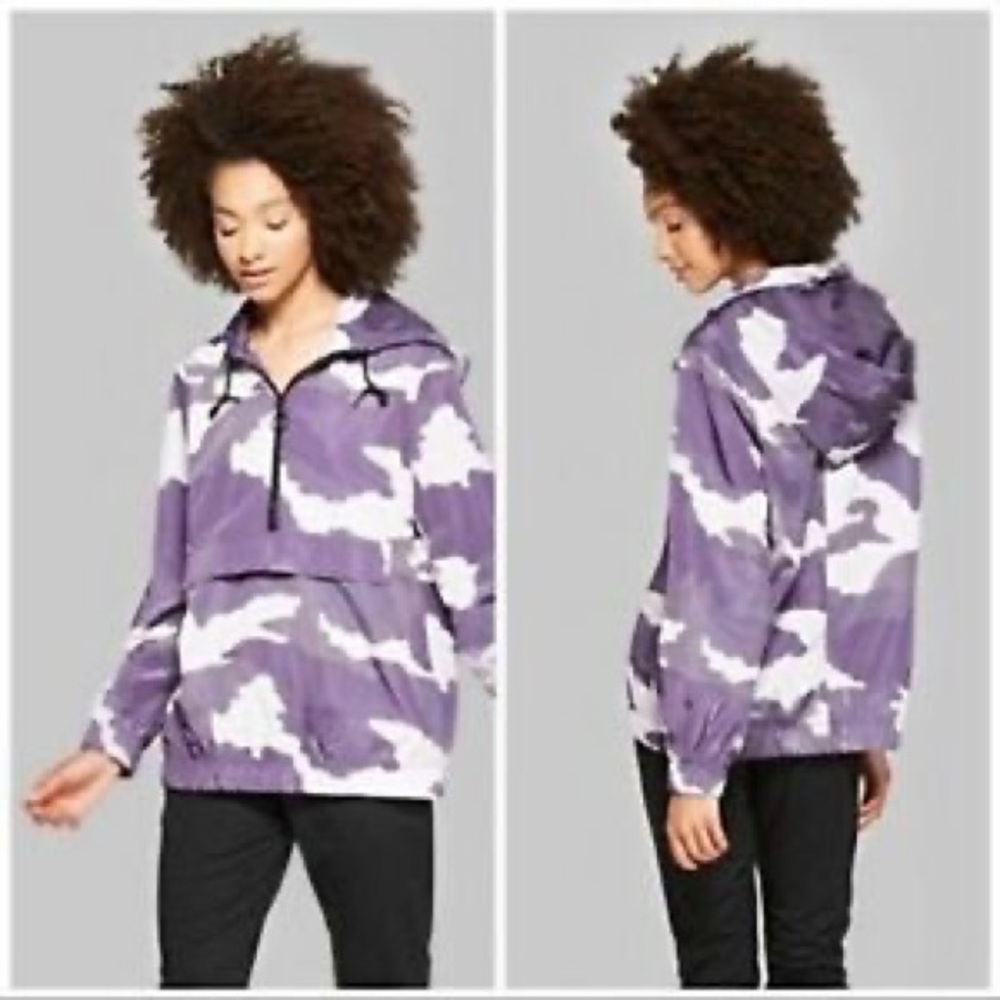 Wild Fable Purple Camo Rain/Wind Breaker Jacket